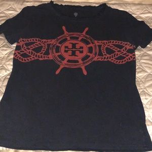 Tory Burch Nautical Logo Tee (Navy)
